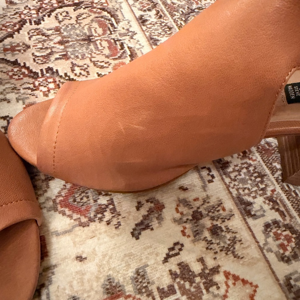 Steve Madden Tan Open-Toe Ankle Booties - Picture 7 of 7